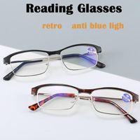 Sunglasses Half Frame Eyebrow Retro Anti Blue Light Reading ...