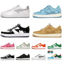 Bapestas Baped Sta Mens Womens Designer Casual Shoes Pastel Pink Beige Suede Black Blue Color Camo Combo Red JJJJound Green Tokyo Trainers Sports Sneakers