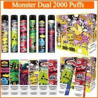Monster dual 2000 pufos swtich cigarros eletrônicos 2in1 Dispositivo de pods de vape descartável 6.0ml cartuchos ecigarettes vapes