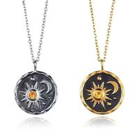 Anhänger Halskette Vintage Sun Moon Star Halskette für Frauen kreativ Mode Steampunk Retro Himmels Silberfarbe Party Schmuckgeschenkverantwortlicher
