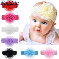 Haarzubehör FODDSIA 8PCS/LOT Girls Kopfbedeckung Blume Stirnband Rose Spitzen Elastizität für Kinder Geburtstagsfeier CH40