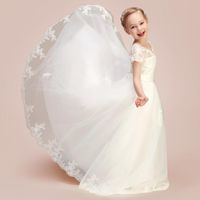 Girl's Dresses Princess Tulle Junior Bridesmaid Dress Lace Kids For Wedding Pageant Gowns Flower Girl 2022