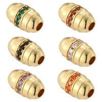 Charms Pave Cubic Zirconia Gold Tube Collier Bracelet Bracelet Perles Accessoires pour les fournitures de fabrication de bijoux