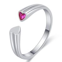 Cluster Rings Fashion Heart- Shaped Adjustable Opening Ring F...