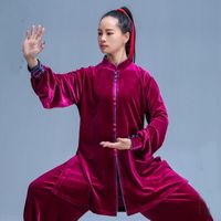 Vêtements ethniques Velvet Uniforme Uniforme Martial Art Suit Tai Chi Morning Sportswear Costume de guerrier chinois T2311