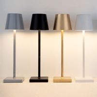Table Lamps Touch Dimmable Aluminium Zafferano Poldina Pro N...