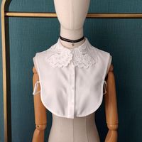 Arco laços Lace Hollow Lapel Camisa Fake Collar para Mulheres Blusa Tops Ombro Destacável Pescoço Falso NEP KRAAGIE
