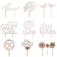 Other Festive & Party Supplies 1 3Pcs Mr & Mrs Wedding Cake Topper Wooden Love Wood Letters Decoration Favors Gifts