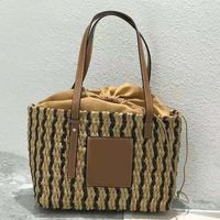 Güneş saman tote dokuma torbası büyük kapasiteli sebze sepet çanta deri tutamak bayan moda içi boş çanta