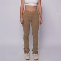 Frauenhose Capris Zoctuo Casual Solid Y2k High Taille Herbst Frauen Basis Bleistift Training Out Hose Strick dünne Leggings