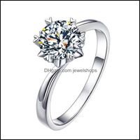 Anelli anelli solitari gioielli di lusso 1ct lab diamante 100% reale 925 sterling sier fidanzamento febbre