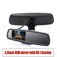 Vídeo de vídeo Brilho automático de 4,3 polegadas HD Monitor traseiro para estacionamento Reverso traseiro traseiro espelho da câmera com suporte OEM No.1