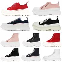 2023 ألكساندر فود منصة البقعة أحذية رياضية التمهيد للرجال للنساء الدانتيل حتى MC قماش حذاء رياضة سميكة الحذاء السفلي كوين أحمر اللون الوردي الأبيض عالي الأحذية بالإضافة إلى الأحذية الحجم