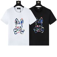 Mente de camiseta moda moda coelho impressão casual casual crull coelho de verão manga curta de casal respirável no pescoço redondo de pescoço