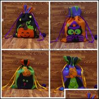 Подарочная упаковка вечеринка посадка праздничное домашнее сад милый сумка на хэллоуин подарок обертывание конфеты сумки из тыква ведьма кошка фланелитлет дети хан