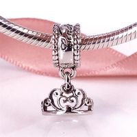 Authentic 925 Sterling Silver Cinderella tiara silver dangle charm Fit DIY Pandora Bracelet And Necklace 791570288m