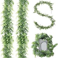 Decorative Flowers & Wreaths Eucalyptus Garland Artificial Greenery Boxwood Faux Vines Fake Hanging Plants For Wedding Table Arch Wall Decor