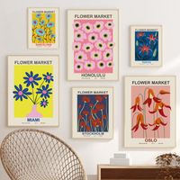 Картины цветочный рынок абстрактный цвет ботанический скандинавский винтажный плакат стены арт принты холст картины украшения картинки для гостиной