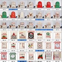 Рождественские украшения рождественские сумки Большой холст монограммируемый Санта -Клаус Брушковые шнурки с оленьи ошту