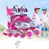 Other Sporting Goods Children Men and Women Kids Single Flash PVC Roller Skates Adjustable