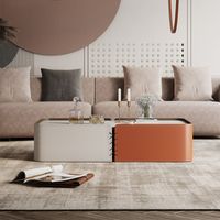 Living Room Furniture Nordic modern light luxury creative coffee table Italian minimalist square dressed tea table simple saddle leather designer