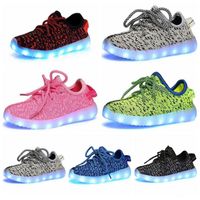 2022 Çocuk Tasarımcı Spor ayakkabıları Yaz Çocukları Şarj Edilebilir Dantel Up Koşan Kafa Ayakkabıları Çocuklar ve Erkekler İçin Aydınlık Katı Ayakkabılarla Çocuklar