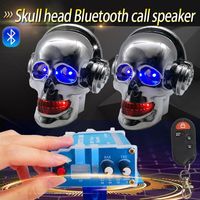1Piece Motorcycle skull Bluetooth audio with mp3 waterproof call amplifier subwoofer 12V pedal three-wheel pedal anti-theft speake326G