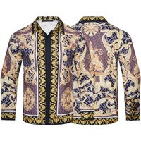 Chemises avec robes à imprimé Casablanc Mentières pour hommes Couleur Couleur mince Men de longueur L'emplacement Cascus