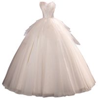 Hochzeitskleid 2022 Neue modische Handgemachte Perlen Kristallspitze Sexy Blütenblatt Tube Top French Prinzessin