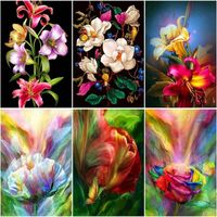 Paintings RUOPOTY 60x75cm Picture By Number For Adults With Frame Vintage Flowers Paint Numbers Acrylic On Canvas Wall Art Pictur