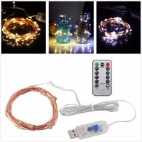 Strings Led String Lights 5m 10m 5V USB Powered Copper Wire Holiday Outdoor Fairy Christmas Festival Wedding Party LightsLED