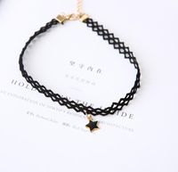 Women's Lace Hollow Geometric Korean-Style Pentagram Short Clavicle Chain Necklace XINGX Necklaces Clavicle Chains