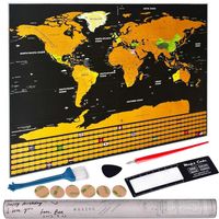 Deluxe Erase World Travel Map Scratch Off For Room Home Office Decoration Wall Stickers 210726259Y