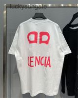 Tasarımcı BAL T Gömlek ve Gömlek Chaopai Yüksek Sürüm 22ss Erken Bahar Yeni Ön Işlemeli Mektup Baskı Çiftin Geri Bb Aydınlık Grafiti Kısa Kollu T-shirt