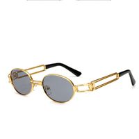 Güneş Gözlüğü Sınırlı Alaşım Yetişkin Metal Steampunk Erkek Moda Marka Tasarımcısı Oval Güneş Gözlükleri Erkek Retro Vintagesglasses