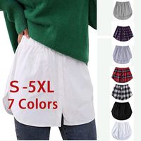 Skirts S-5XL Plaid Skirt Mini Extender Sweater Black White Petticoat Fake Mircro Tail Hem Plus Size Stripe Hemline UnderskirtSkirts