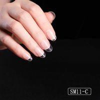 False Nails 24st Clear Full Cover Fake Plastic Press On Manicure Accessories Transparent DIY Akryl Nail Art Tips2588