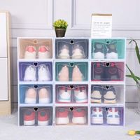 30pcs Schuhkartons Set mehrfarbiger faltbarer Kunststoff Clear Home Shoes Rack Organizer Stapel Display -Box