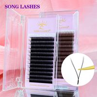 Song Lashes Premade Yy Shape Black Brown Eyash Extension Two Tips Cd Curl Fan di alta qualità 220621