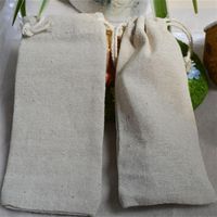 Natural Linen Gift Bag 7x16cm 8x22cm 10x35cm Wigs Hair Jewelry Gift Packaging Pouch290D