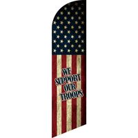 Tek taraflı Amerika Birliklerimizi destekliyoruz Tüy bayrağı Promosyon Reklam Plajı Swooper Banner Basner Basner Basner Basner Basner