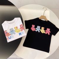 Ребенок дизайнерские наборы одежды медведи буквы детские дети с коротким рукавом футболка печать шорты комплект костюма марка мальчики одежда хлопка тройки черный белый