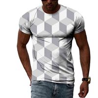 2022 Summer Simple Fashion Plaid Men's T-Shirt 3D Casual Creative Personged Printed Served Printed Sleeve. L220613