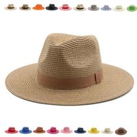 Für Frauen Suns Ribbon Band Männer Stroh Sommer Panama Formale Outdoor -Party -Picknick -Eimer Hut Sombreros de Mujer 220630