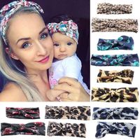 Acessórios para cabelos 2pcs/set pater-filho headwearwares infantil pano de turbante leopardo cocar feminino meninas bandeira de moda elástica banda de moda