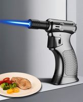 Torch turbin tändare gas lättare vindtät BBQ kök matlagning högkapacitet spray pistol smycken metall svetsning gåvor lättare blå flamma