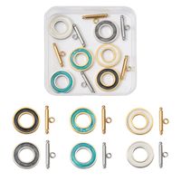 Charms 1Box Enamel 304 Stainless Steel Toggle Clasps With Ring And Bar Clasp Mixed Color For DIY Necklace Bracelet Jewelry Making