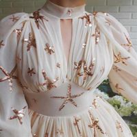 2020NEW Women Turtleneck High Slit Maxi Dress Elegant Sequined Detail Tunic Dress Classy Evening Party Formal Long Dress219I