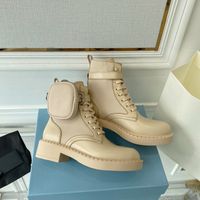 Nuevas botas de tobillo botas de cuero brillante botas reinilón de medio calto blanco blanco con bolsas king botas de combate con caja no407