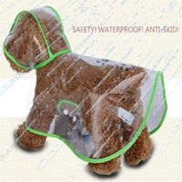 Dog Raincoat Full Coverage Clear Rainproof Dog Coats Apparel Clothes Water Ressistant Jacket Rain Suit Fleece with Hoodie Pet Dogs173j